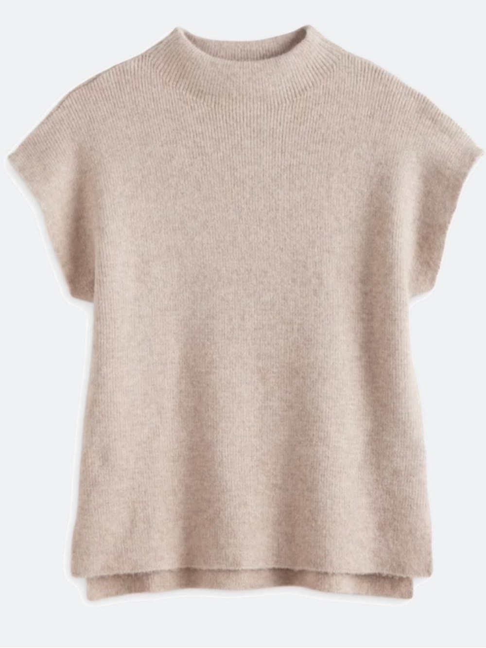 STACCATO Garin Mock Neck Short Sleeve Sweater in Taupe